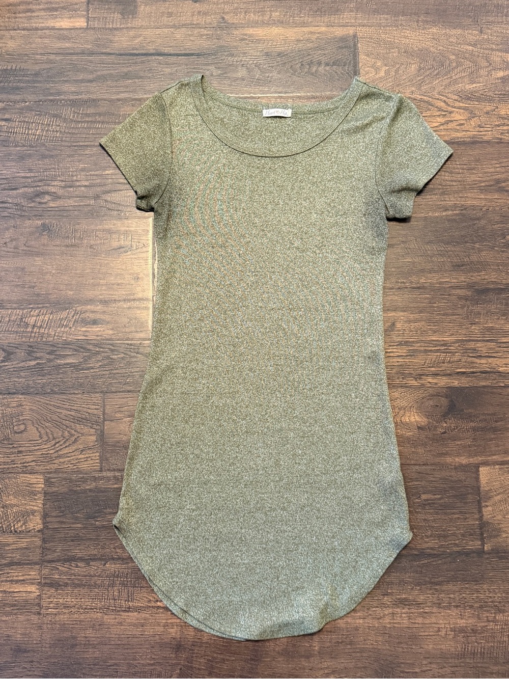 Heart Hips Olive Green Scoop Neck Mini Dress